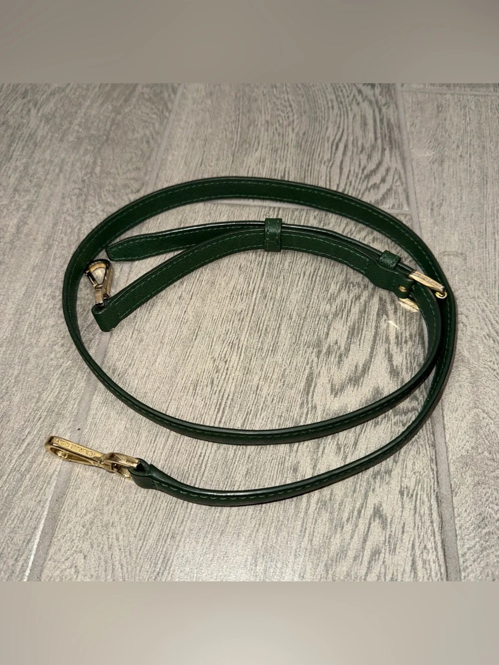Michael Kors Authentic Replacement Leather Strap Hunter Green Gold Hardware READ